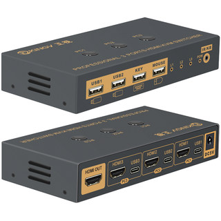 Wangshi kvm switcher three in and one out 4k mouse button switching