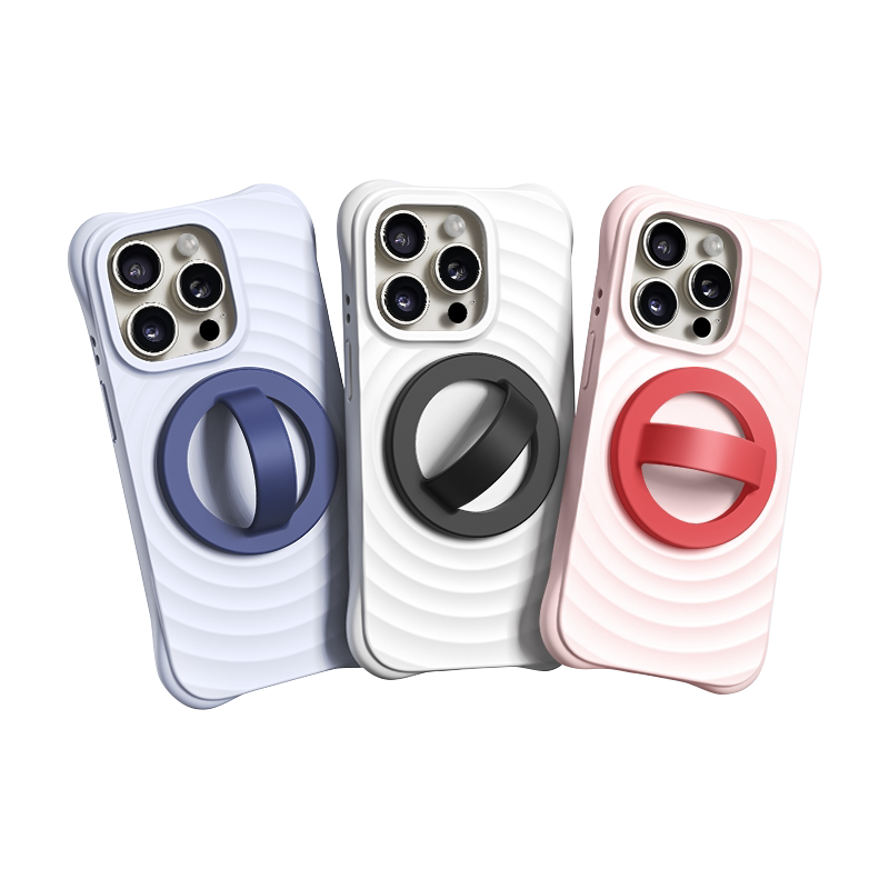 Liquid silicone magnetic ring buckle for Apple and Android