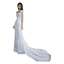 2024 new bridal retro lace tube top main wedding dress outing yarn welcome yarn slimming fishtail long tail photo studio