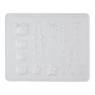 美甲KT猫硅胶模具3D立体浮雕蝴蝶结磨具可爱卡通雕花图案指甲装饰