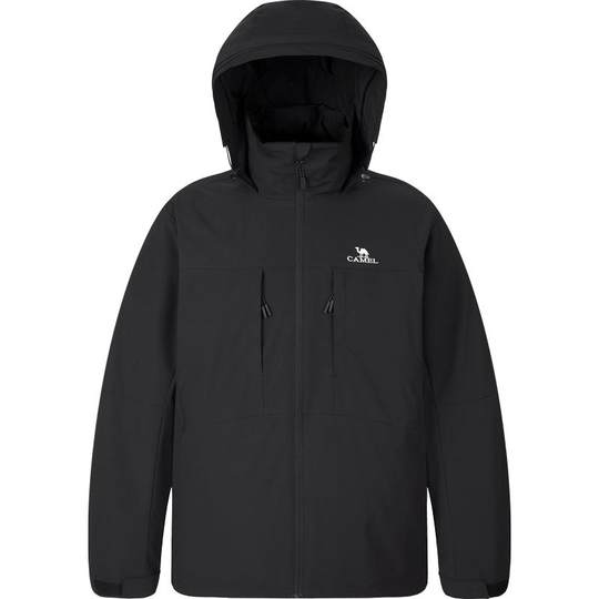 骆驼男装三合一羽绒服男冬季加厚羽绒内胆短款户外防泼水登山外套