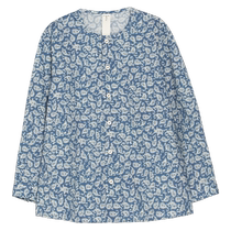 (Ocean print) puretea tea elegant new Chinese style shirt womens round neck top 2024 summer new style
