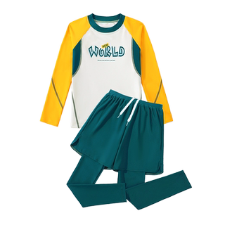 儿童泳衣男孩分体长袖长裤防晒游泳衣2025新款中大童男童泳裤装备