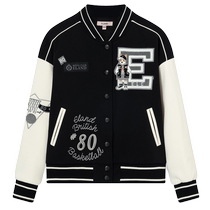 Eland sweatshirt cardigan spring and autumn college style contrast print baseball uniform top jacket