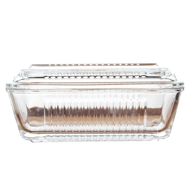 Butter box lead-free glass rectangular box with lid