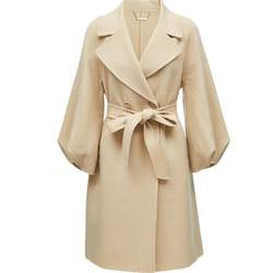 Vero Moda Ole woolen coat ຂອງແມ່ຍິງດູໃບໄມ້ລົ່ນແລະລະດູຫນາວ clearance elegant waist lantern sleeve lapel ເປືອກຫຸ້ມນອກຍາວ