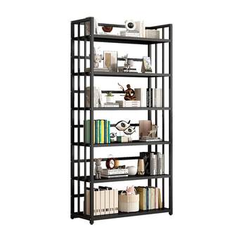 Wrought iron bookshelf living room simple bookcase against the wall steel