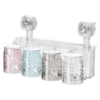 Suction cup toothbrush storage rack