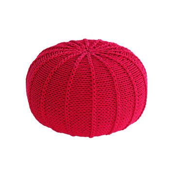 Handmade woven pouf for shoe footstool pouf