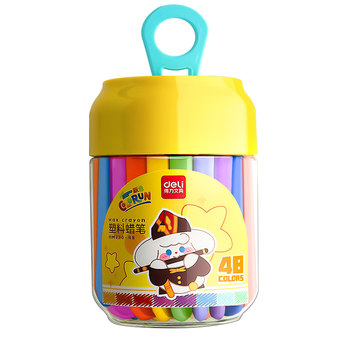 Deli crayon non-dirty hand oil pastel child safety kindergarten dedicated primary school students non-stick hand paint brush washable color crayon baby 36 colors 24 watercolor pens for coloring and painting without plastic poison