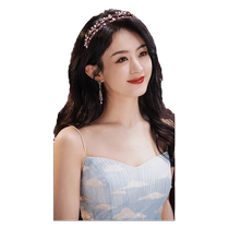 Hair hoop Eight words Liu Hai Zhao Liying with the same female Baroque new fairy Water drill head hoop Advanced sense card Issuer crystal