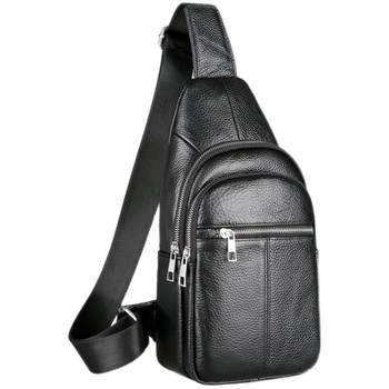 2025 new first-layer cowhide casual style chest bag