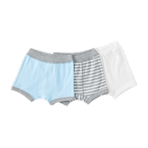 Japans Qianquhui childrens underwear does not pinch buttocks pure cotton baby boy boxer briefs D84326 three-pack