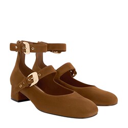 Charles&Keith Summer Women's Shoes Sl1-61720061 Thick Heel Faux Leather Buckle Decoration Mary Jane Shoes Flats