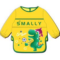 Mumeng childrens smock painting apron baby eating bib thin cartoon art waterproof anti-dirty reverse wear protective clothing