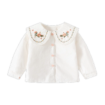 Banxidi Girls Shirts Autumn Clothes 2024 New Fashionable Baby Long-Sleeved Tops Childrens Dolly Shirts Childrens Shirts