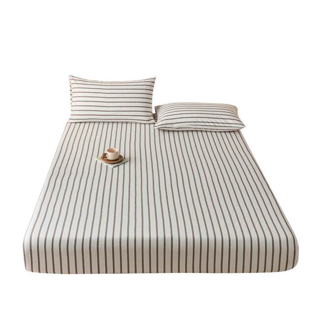 MUJI colored woven and wash cotton all-inclusive bed cover single piece