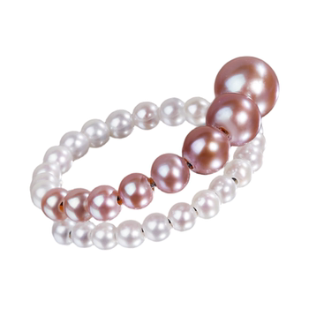 Heidi jewelry manta rose series-lagerstroemia 2-6mm freshwater pearl gradient elastic ring chinese valentine's day women
