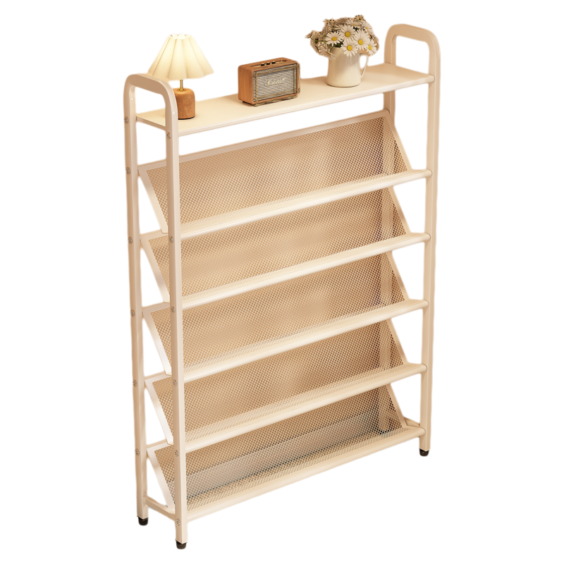 Shoe rack behind door