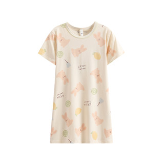 芬腾女童睡裙夏款短袖卡通可爱睡衣女孩宝宝儿童中大童薄款家居服