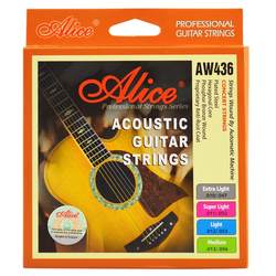 Alice Alice strings AW436 phosphor bronze folk acoustic guitar 1 ຊ່ອຍແນ່ Yixuan ຊຸດ 6 ອຸປະກອນເສີມ string ສີດໍາສໍາເລັດຊຸດ