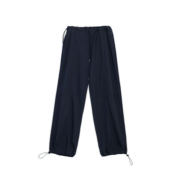 Huanghuangjia Cool Drawstring Workwear Leg Pants 2024 New Loose Slimming Wide Leg Casual Functional Pants Women Summer