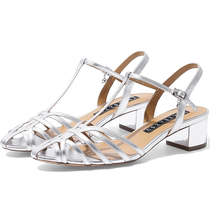 Salsa Su 2024 spring and summer new style pointed toe high thick heel back empty pig cage sandals womens outer wear hollow Roman sandals