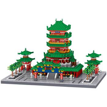 Zhegao Architecture Street Scene Forbidden City Tengwang Pavilion Tiananmen Hall of Supreme Harmony Corner Tower Building Blocks Children's Gift Toy
