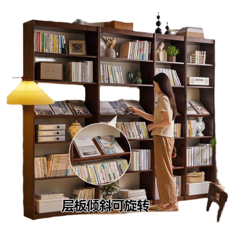 Jiayi all solid wood wall-to-wall multi-layer freely assembled bookshelves