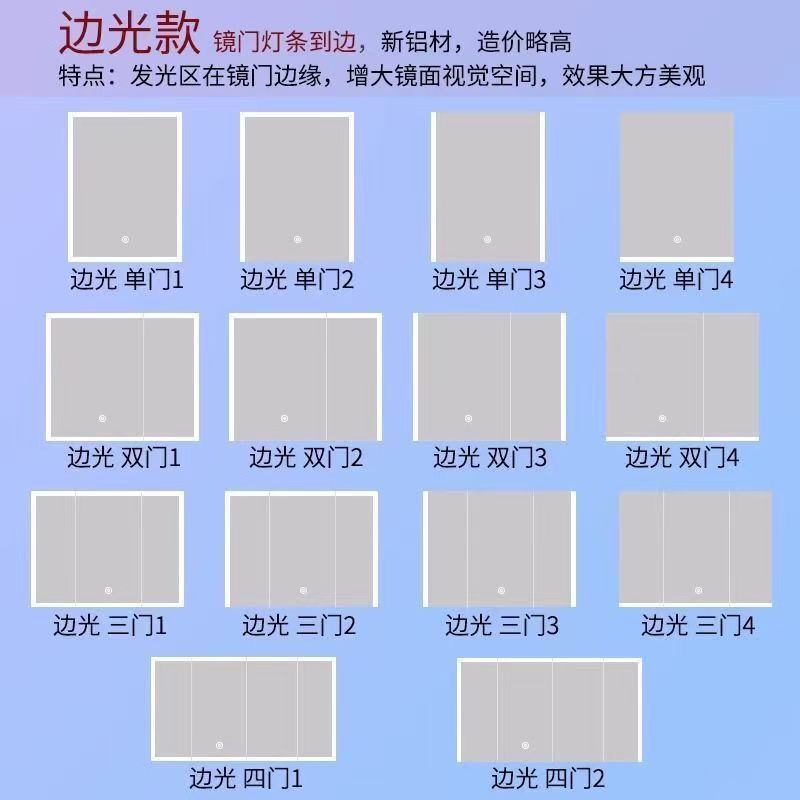 Professional Aluminum Alloy Solid Wood Smart Mirror Cabinet Door Makeup Cabinet Mirror Door Smart Mirror Mirror Box Door Mirror Frame Bathroom