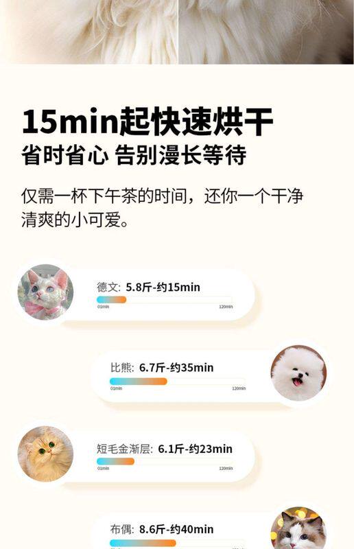 ПЭТ сушильный элемент 宠物烘干箱烘干机猫咪吹水机吹风机家用小型洗澡自动洗猫狗机神器