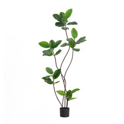 Artificial Green Plant Rubber Tree Large Potted Plant for Living Room Indoor Decoration High-End Light Luxury Simulated Fake Plant Floor-Standing Ornament Tree