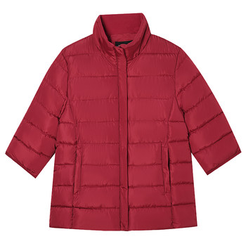 Cardigan stand collar solid color mid-sleeve vest cotton coat