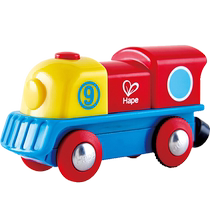 (Self-operated) German Hape rainbow electric train entry-level childrens educational baby model toy