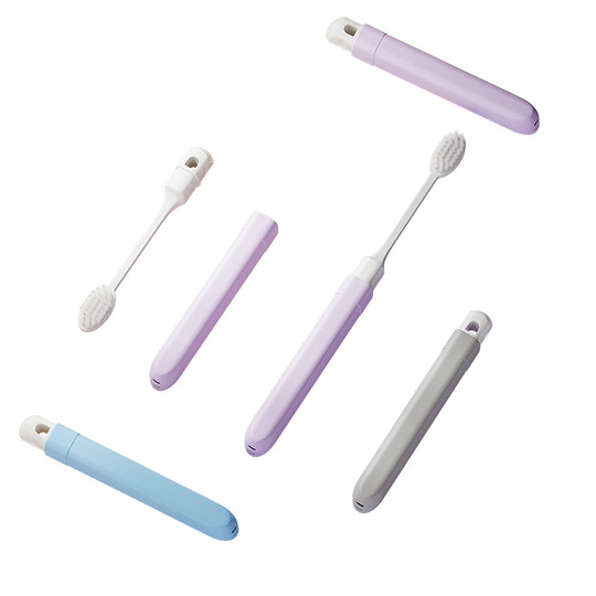 易旅小巧折叠牙刷便携式软毛旅行小牙具独立装多彩成人专用旅行