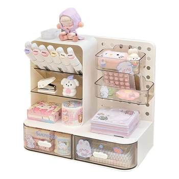 Desktop hole board storage box desk stationery organizing artifact storage rack pen holder office study table storage rack