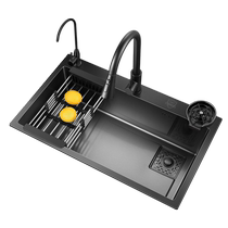 Oaks 1566 kitchen sink large single sink nano 304 stainless steel sink household dish sink vegetable sink