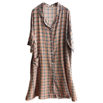 Cotton Silk ລາຄາພິເສດ Nightgown Girls Summer Cardigan ບາງຂະຫນາດໃຫຍ່ທີ່ມີແຂນສັ້ນເຄື່ອງນຸ່ງຫົ່ມເຮືອນ Loose Cartoon Midi Dress