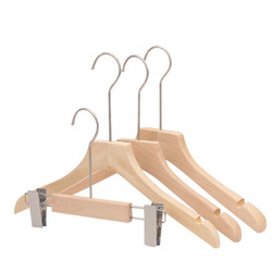 logo custom clothes store women's clothes hangers special wood clothes hangers men's cotton rope flocking non-slip solid wood clothes hangers