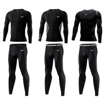 Pull-back tights men's quick-drying football training clothing compression