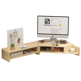 Computer elevated corner monitor desktop storage rack