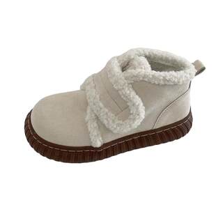 可爱趣味白色百搭厚底保暖时尚雪地靴2025冬季新款加绒短筒棉鞋女