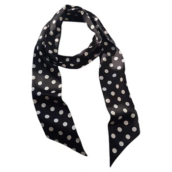 2025 new temperament polka-dot silk scarf belt for women with high-end and versatile decorative scarf and headband for women.
