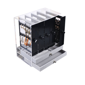 Large capacity comprehensive transparent multi-function earring box