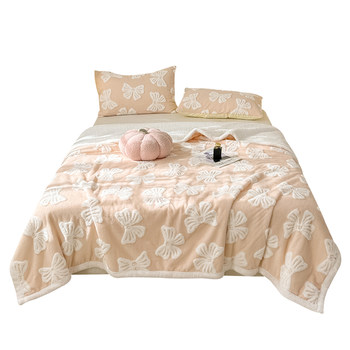 Cationic milk fleece throw blanket