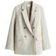 HM ຊຸດແມ່ຍິງ summer commuting texture ວິທະຍາໄລແບບ double-breasted flat lapel ເສື້ອ jacket ວ່າງ 1232584