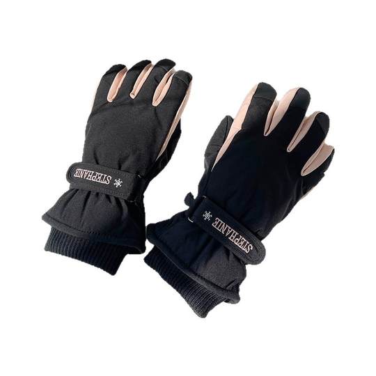 Fleece warm ski gloves