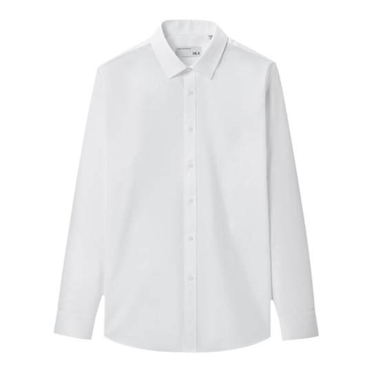 海澜之家商务休闲长袖衬衫男款工作服白色加绒厚保暖结婚衬衣大码