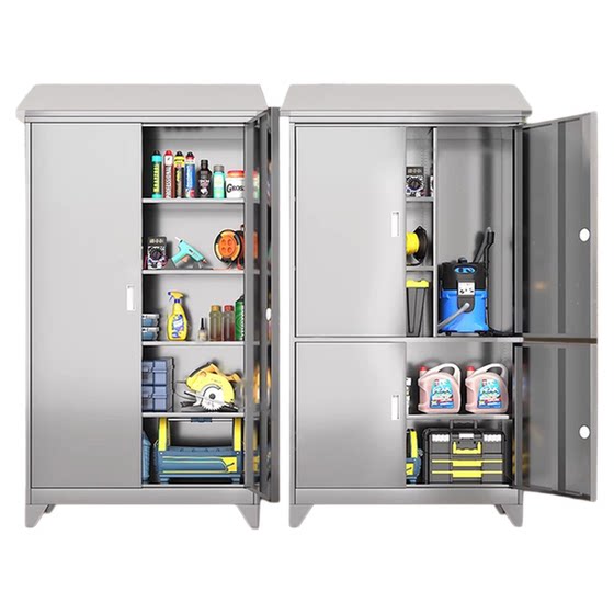 
Stainless steel outdoor tool cabinet balcony storage cabinet rainproof sun protection cleaning cabinet warehouse material cabinet thickened storage cabinet