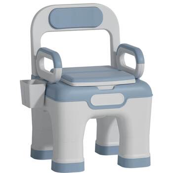 Portable Indoor Toilet Chair for the Elderly, Pregnant Women, and Disabled People, Movable Toilet Stool for Bedroom Use